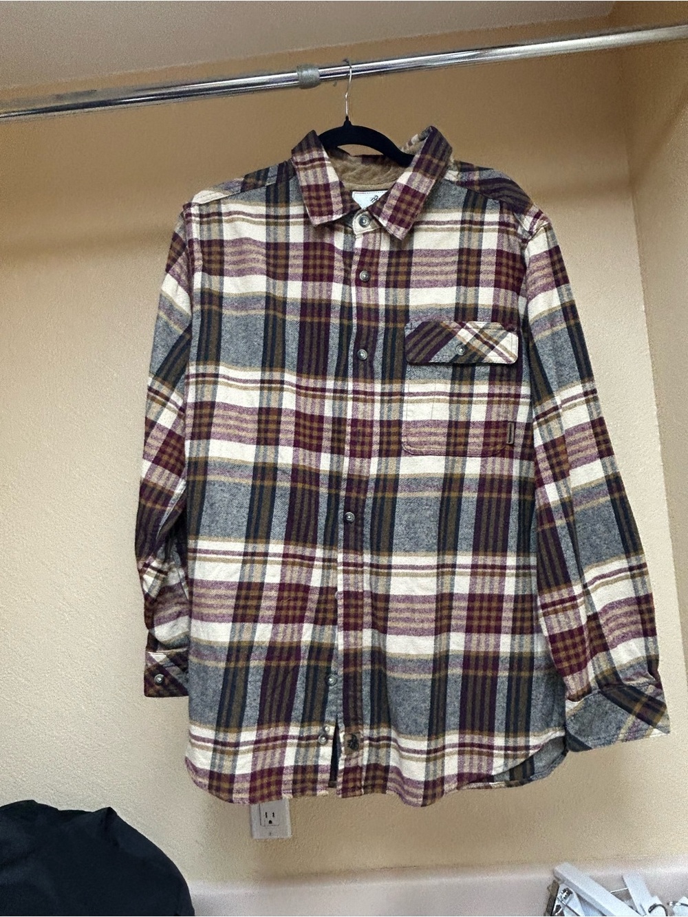 Legendary Whitetails Plaid Button-Down Shirt - Maroon, Gray & Cream
